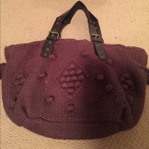 Brown knit purse