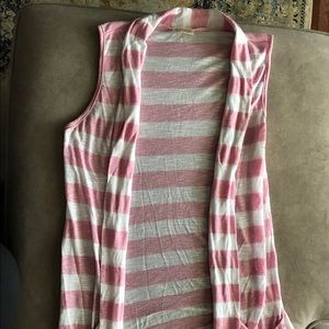 Pink striped cardigan/wrap
