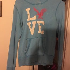 Blue and pink AE hoodie