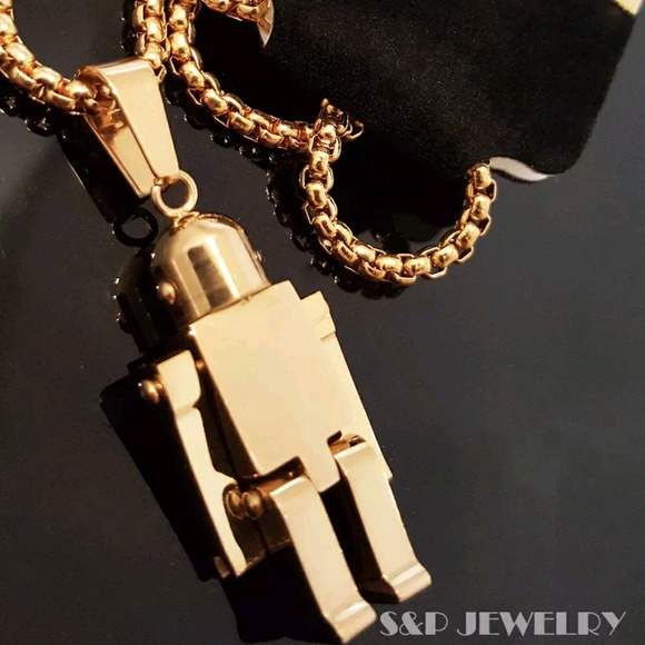 Stainless steel Lego pendant & chain necklace - Picture 1 of 3