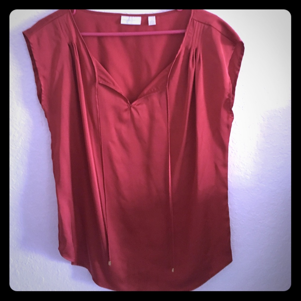 Medium burnt orange satin top