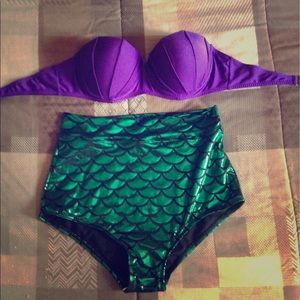 BRAND NEW Little mermaid high waisted bathing suit