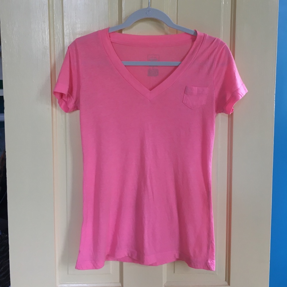 Neon pink fitted T-shirt