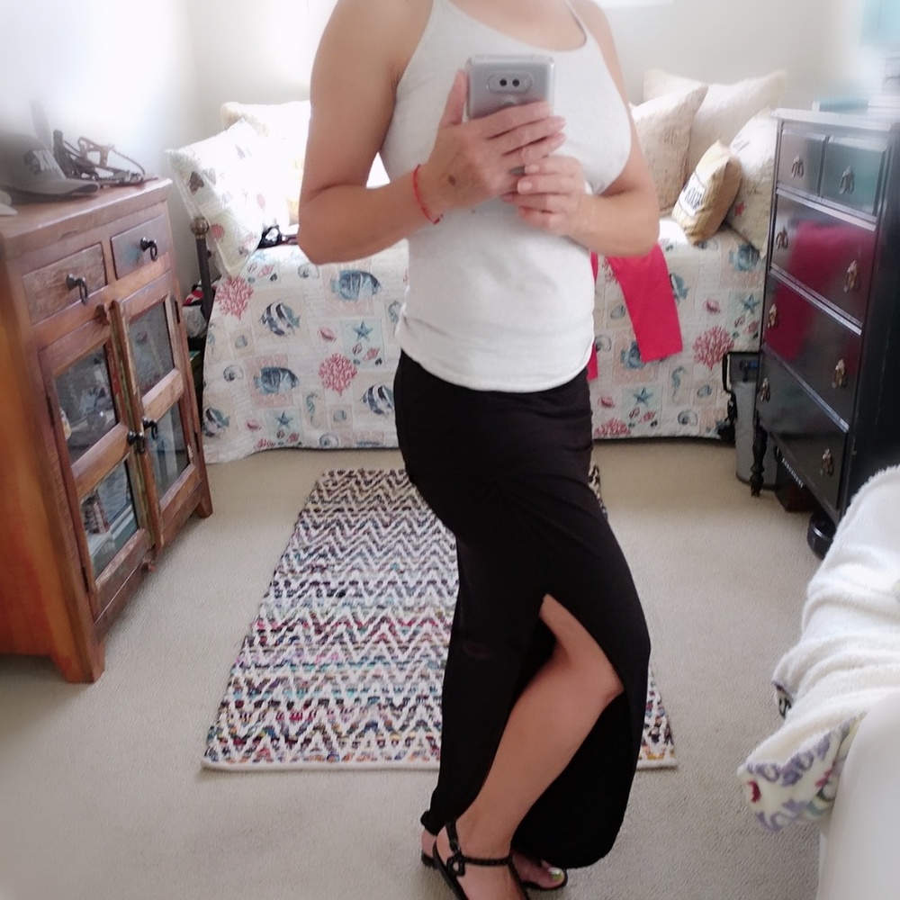 Two side open midi skirt for $30.