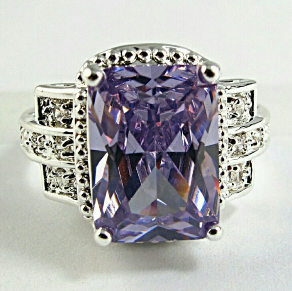 Women's Sterling Silver 925 Princess Cut Ring