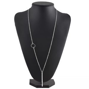5 for $25 • Silver Circle & Bar Necklace