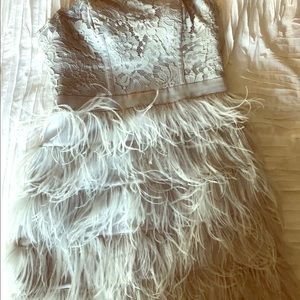 Bebe Isis Ostrich Feather Dress