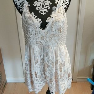 Tie up lace romper