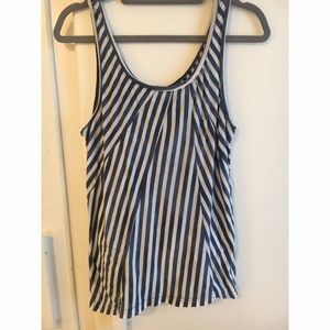 J Crew navy and white stripes