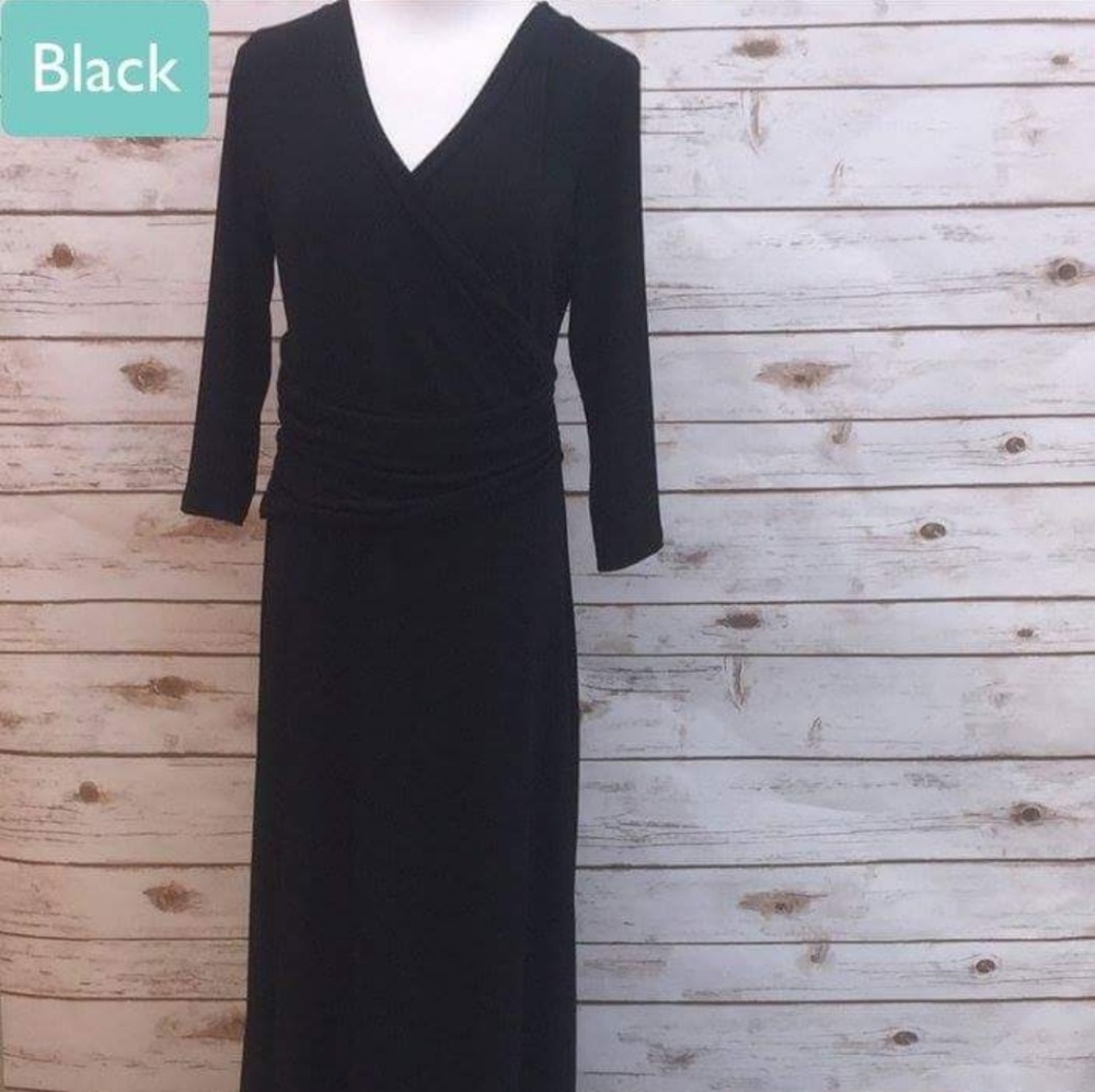 SOLD Nwt black Honey & Lace Rocklin wrap lg dress