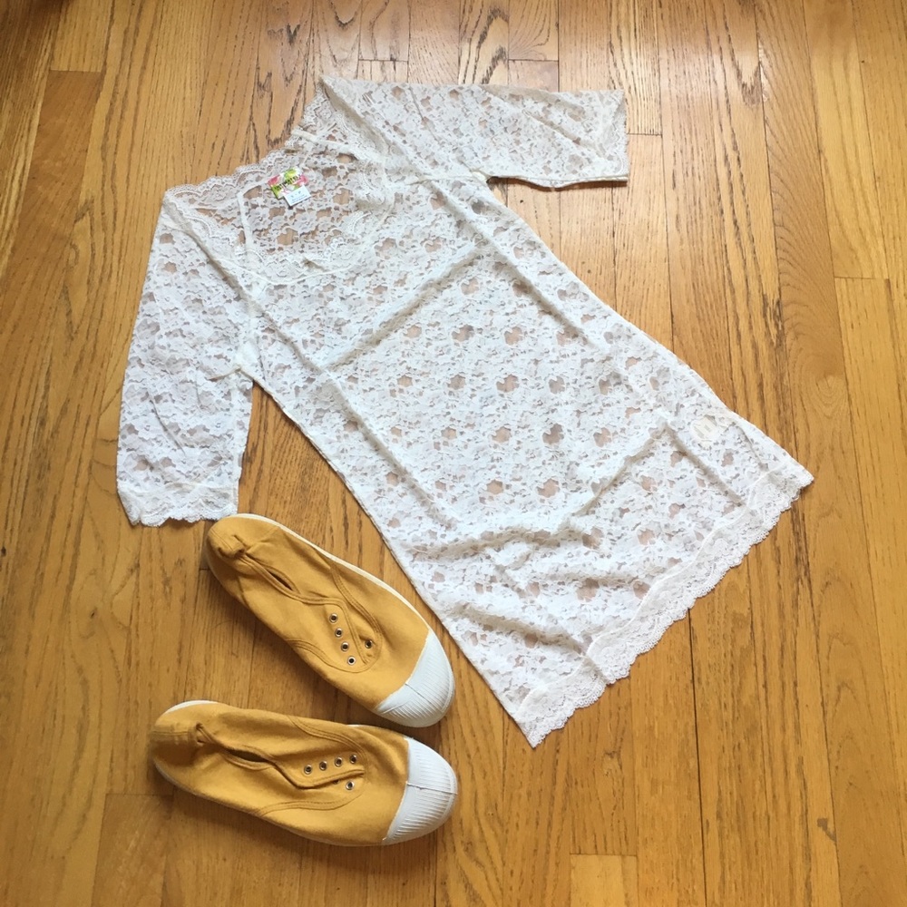 🎉HOST PICK🎉Free People Intimately Lace Ivory Top
