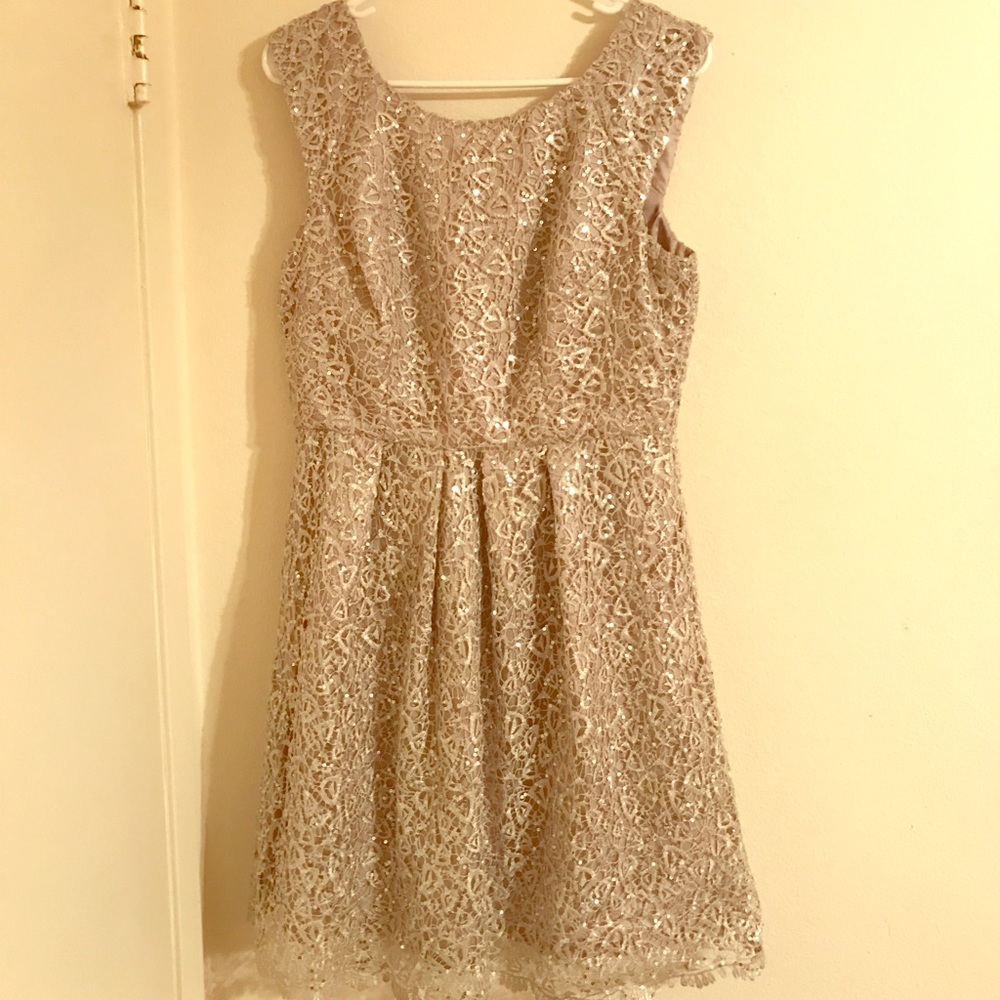 ModCloth silver sequin dress 10