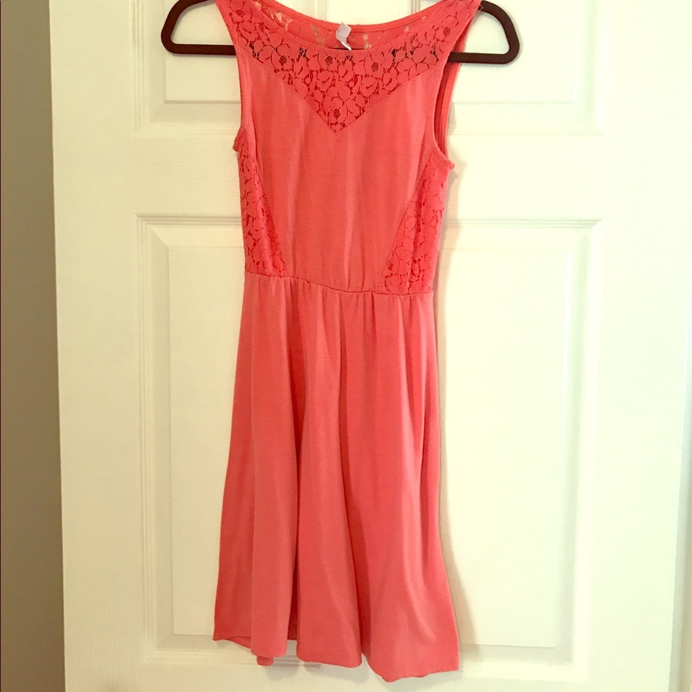 Pink dress with lace details