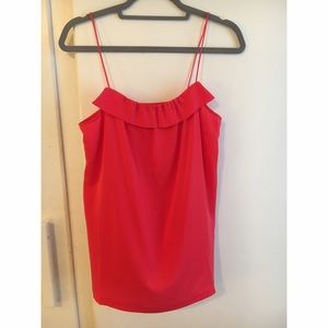 J. crew silky tank with ruffle