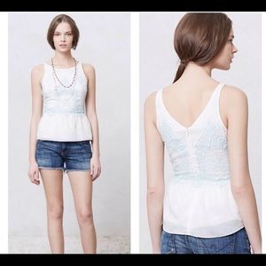 anthropologie dolce vita eyelet peplum top size 6