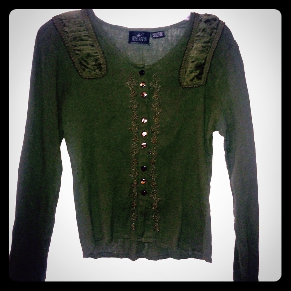Vintage green Victorian style top💚