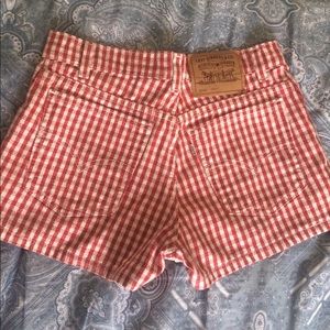 Levi high waisted shorts- red, white