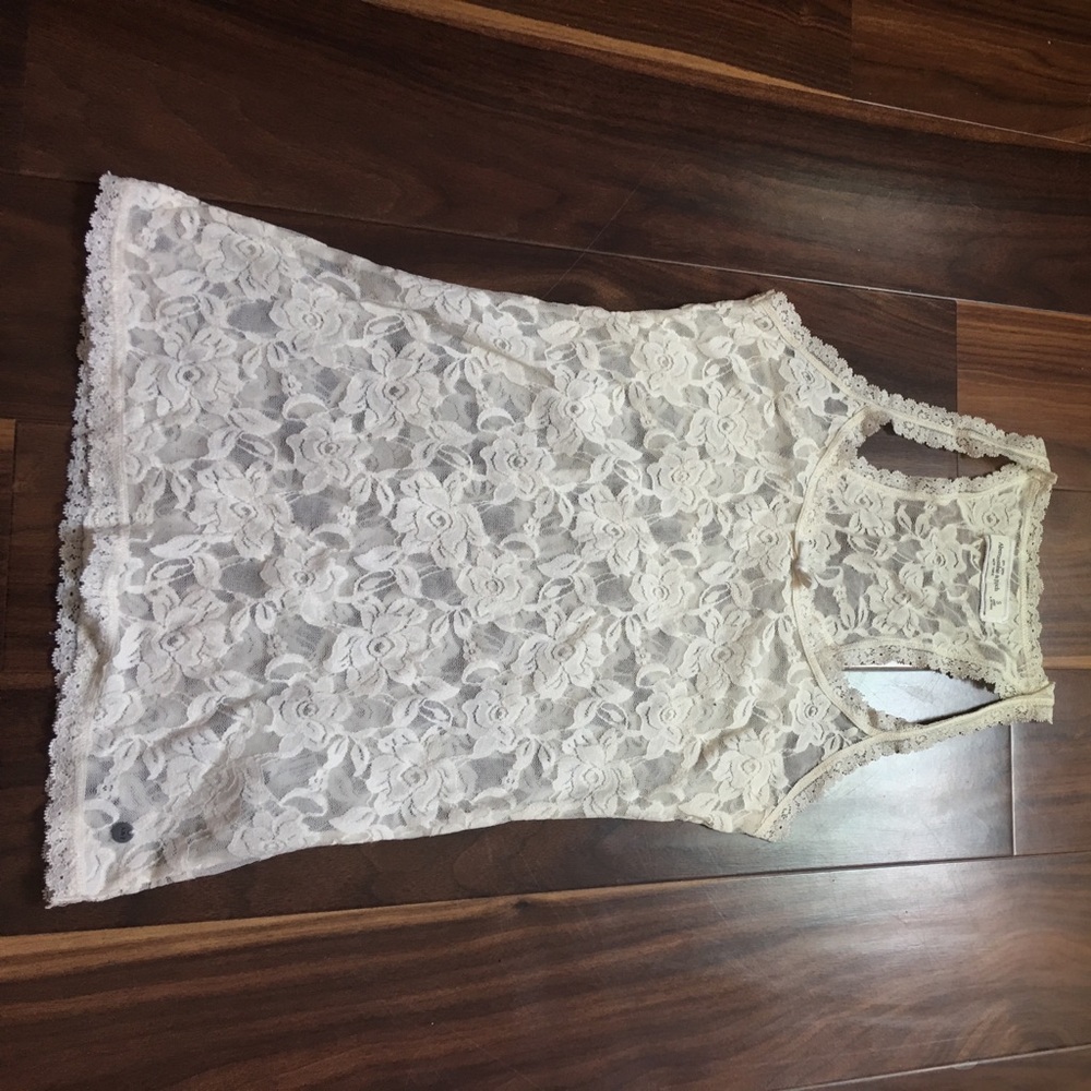 Abercrombie & Fitch Cream Lace Tank Top