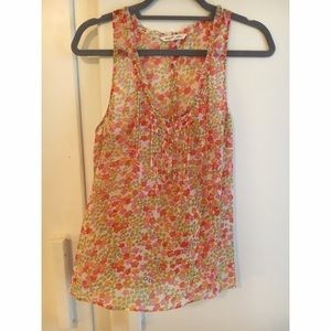 Semi-sheer floral top