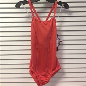 NWT Motionwear child Leotard in sunset coral