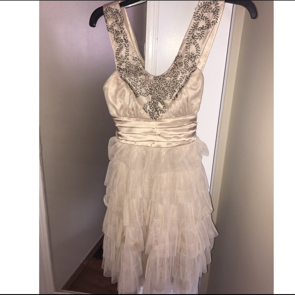 Champagne short bedazzled dress