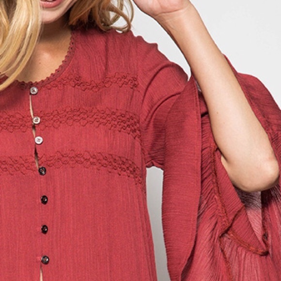 Ruffle bell sleeve top - Picture 4 of 6