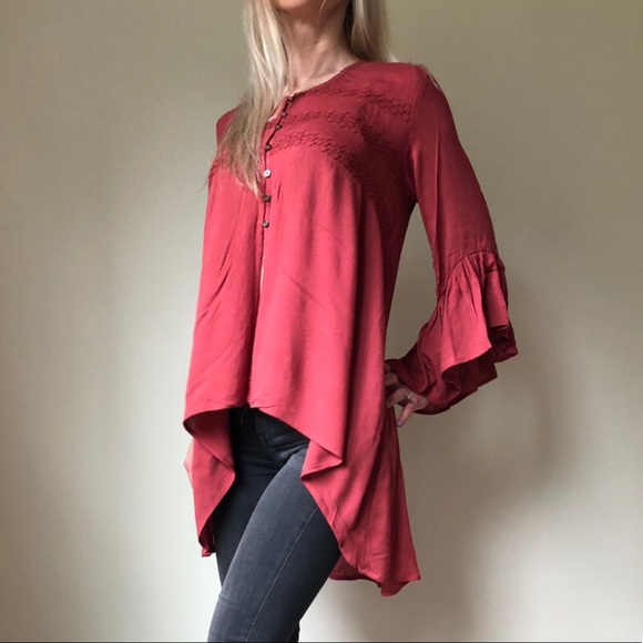 Ruffle bell sleeve top - Picture 2 of 6