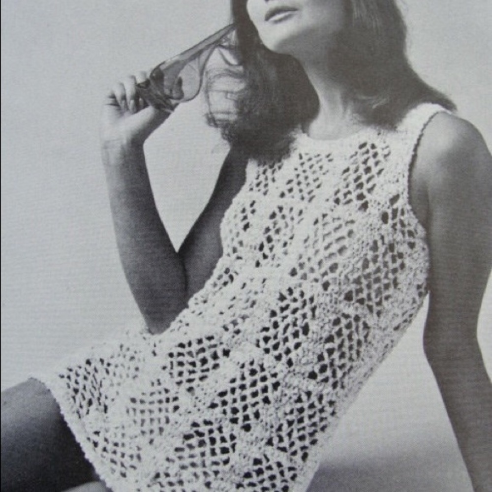White Knitted Beach Coverup