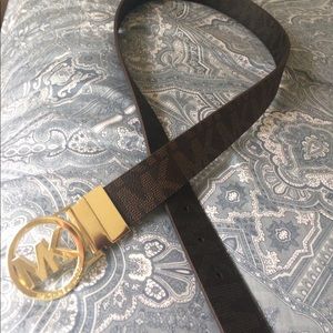 Michael Kors reversible belt -brown/black & gold