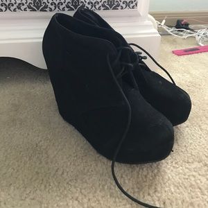 Suede Black Booties