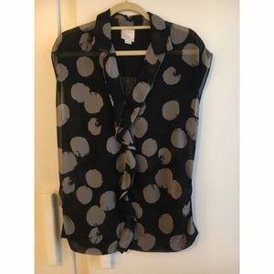 Anthropologie artistic polkadot top
