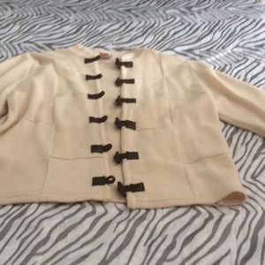 Women's Beige Button Down Sweater