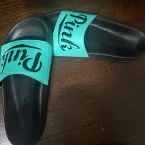 Like new VS pink aqua slides