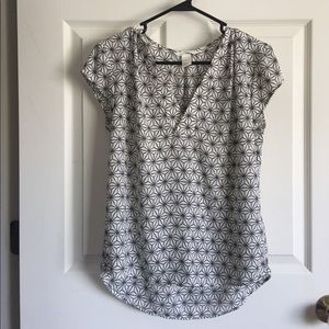 Patterned Vneck Blouse