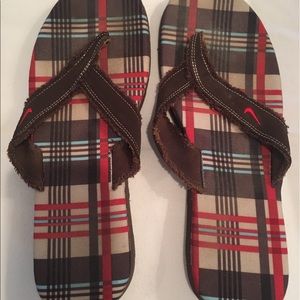 Men's Nike plaid flip flops