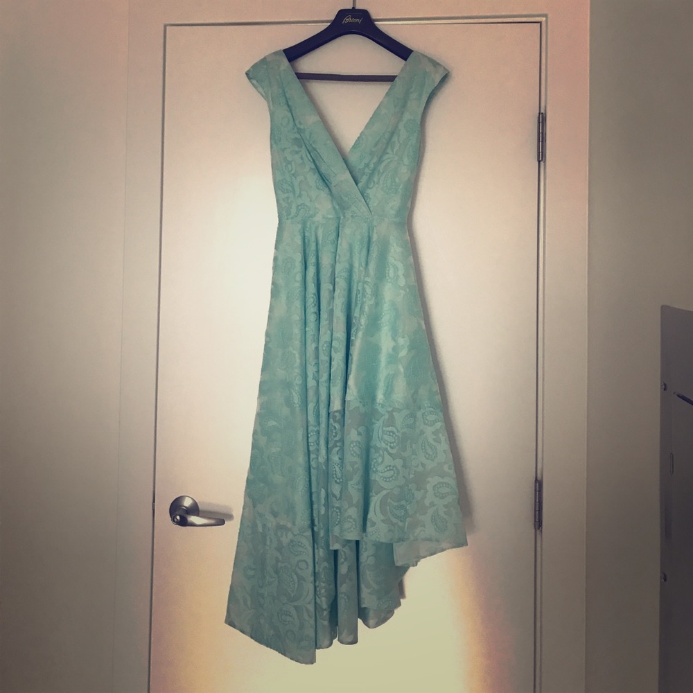 Christian Siriano light bluegreen cocktail dress 6