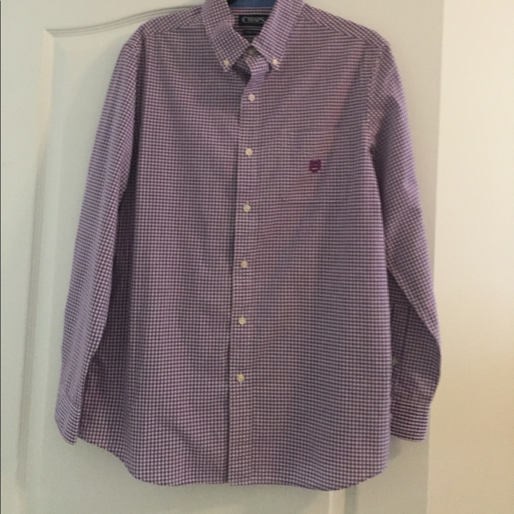 Chaps Purple Gingham Button Down