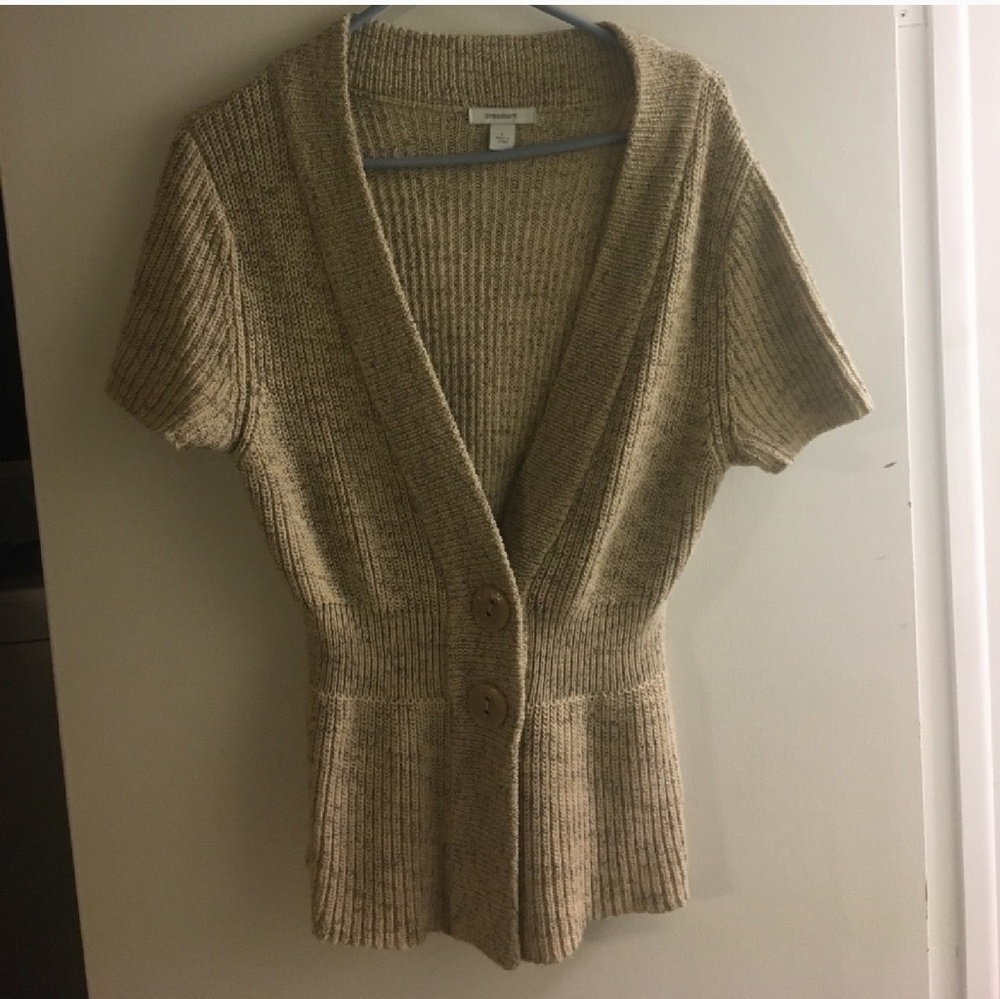 Reposh - Dressbarn Short-sleeved Tan Cardigan