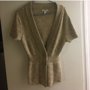 Reposh - Dressbarn Short-sleeved Tan Cardigan