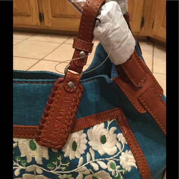 HP🍾🎉Boho Linen Floral Embroidered Isabella Fiore - Picture 2 of 8