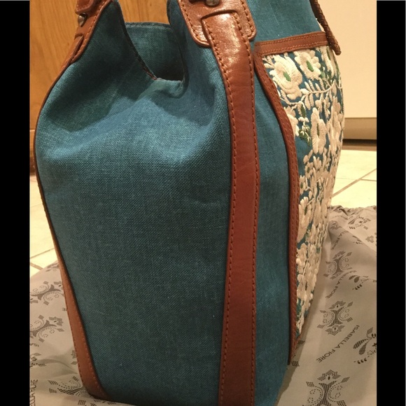 HP🍾🎉Boho Linen Floral Embroidered Isabella Fiore - Picture 7 of 8