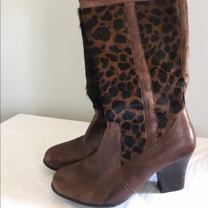Leopard print boots by Born