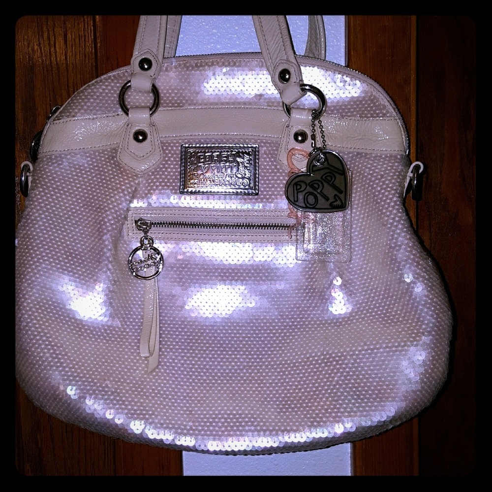 COACH Poppy Pearl Sequins Satchel