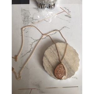 Rose gold glitter long necklace
