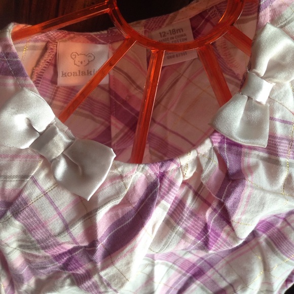Girls pink purple plaid long sleeve dress shirt - Picture 4 of 8