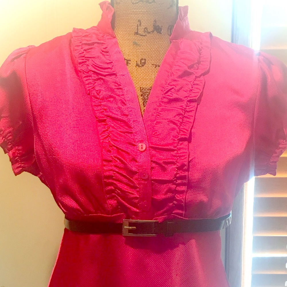 Pink Ruffle Blouse - NWOT