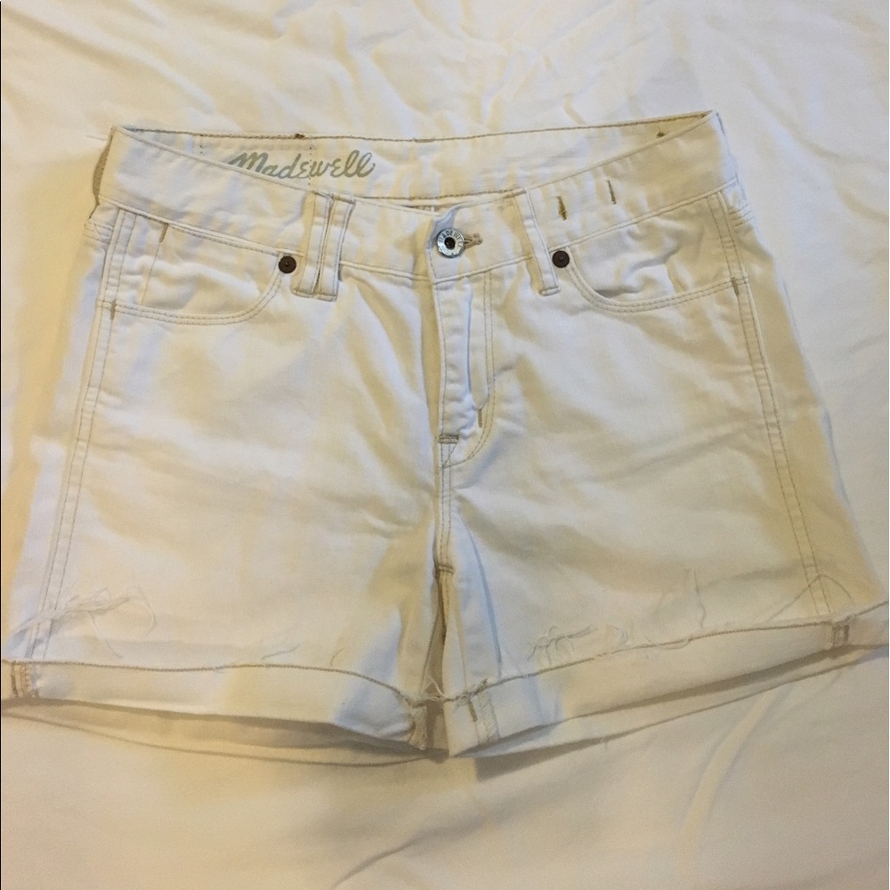 Madewell White Mid-Rise Jean Shorts