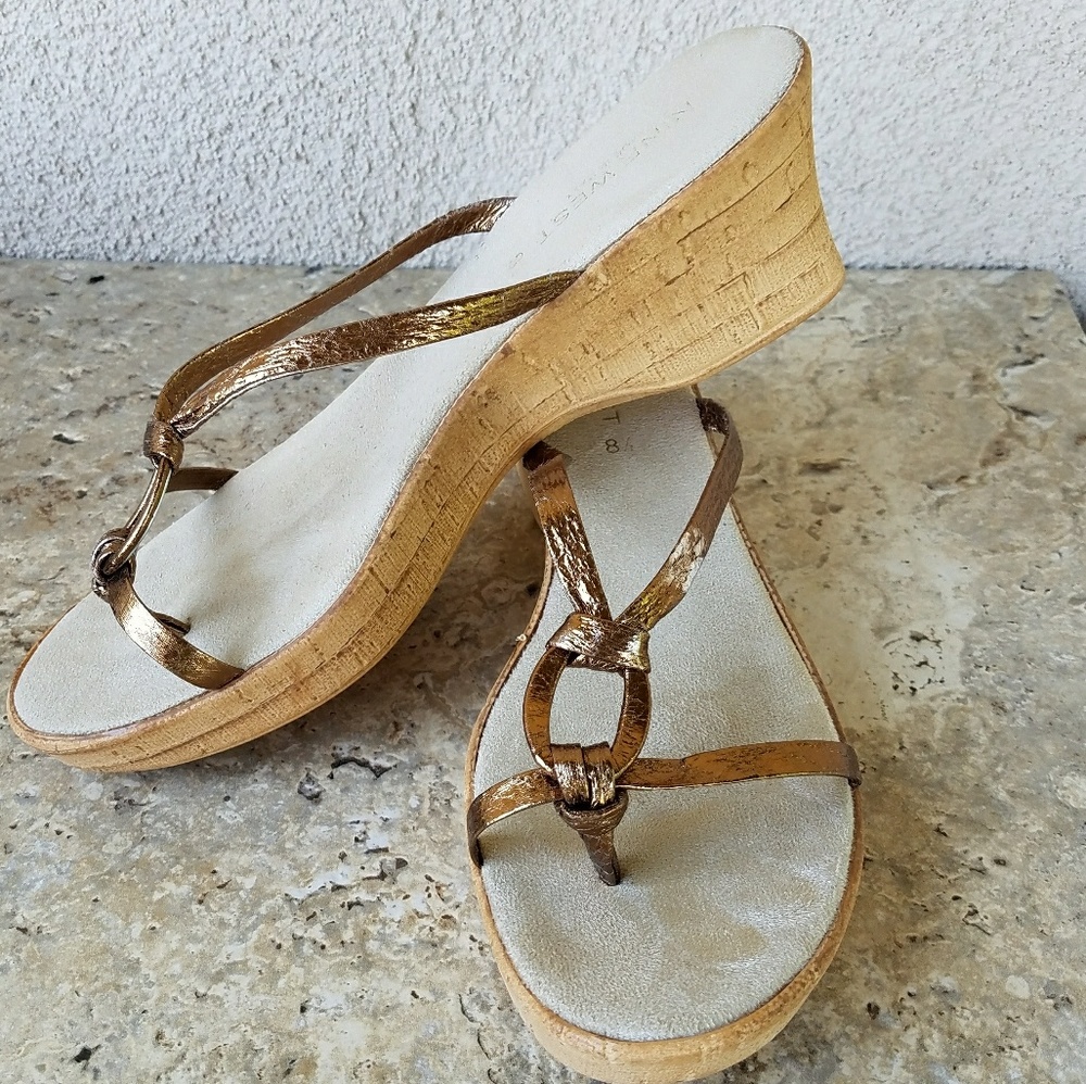 Nine West Metallic Bronze Sandals Size 8.5