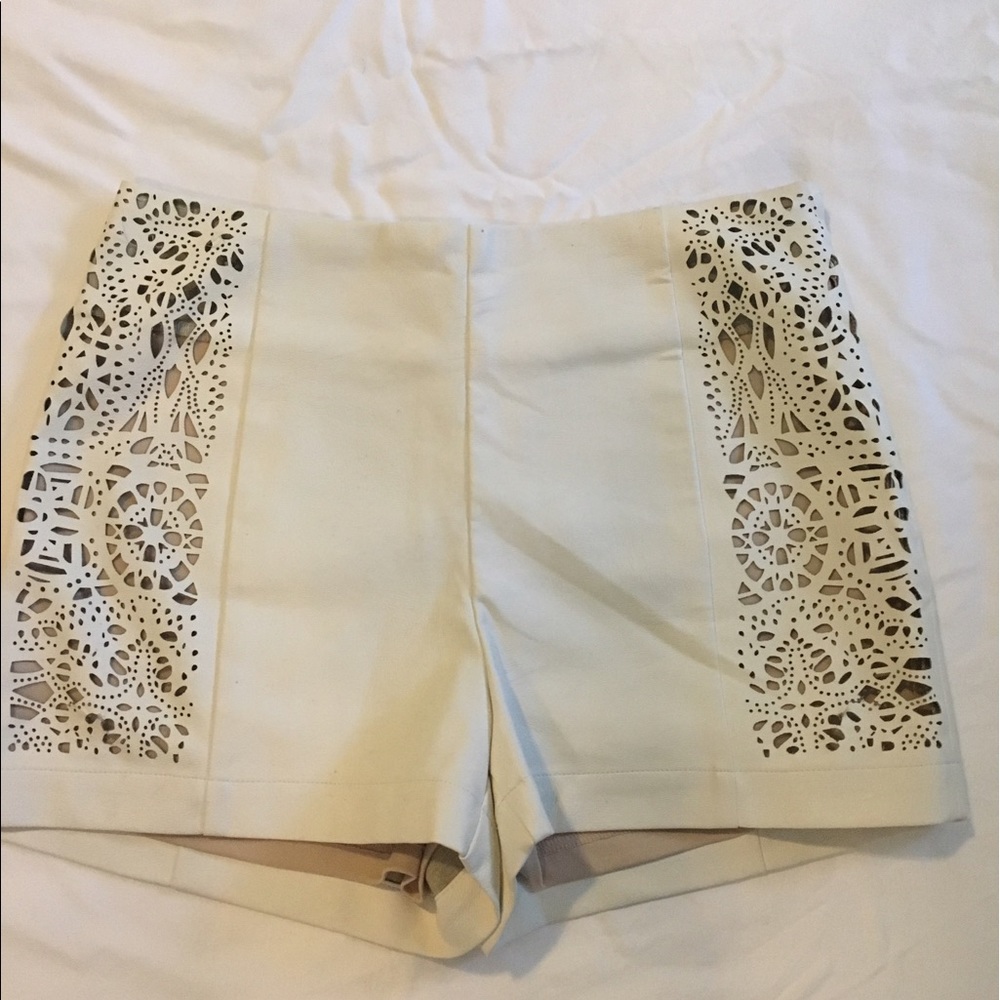 Lush White Leather Shorts