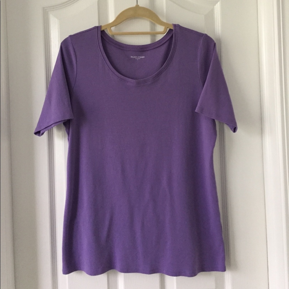 Eileen Fisher scoop neck tee.